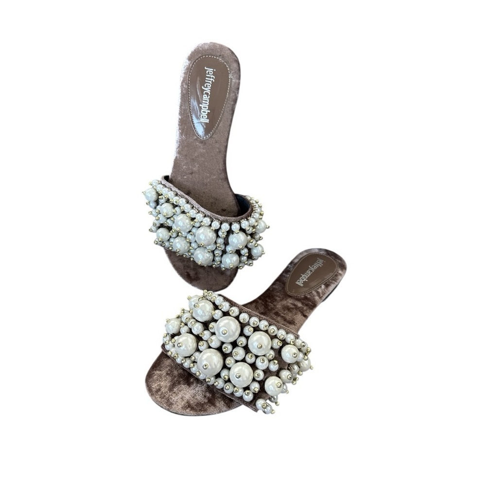 Jeffery Campbell Pixie Pearl Slide Shoes Size 7
